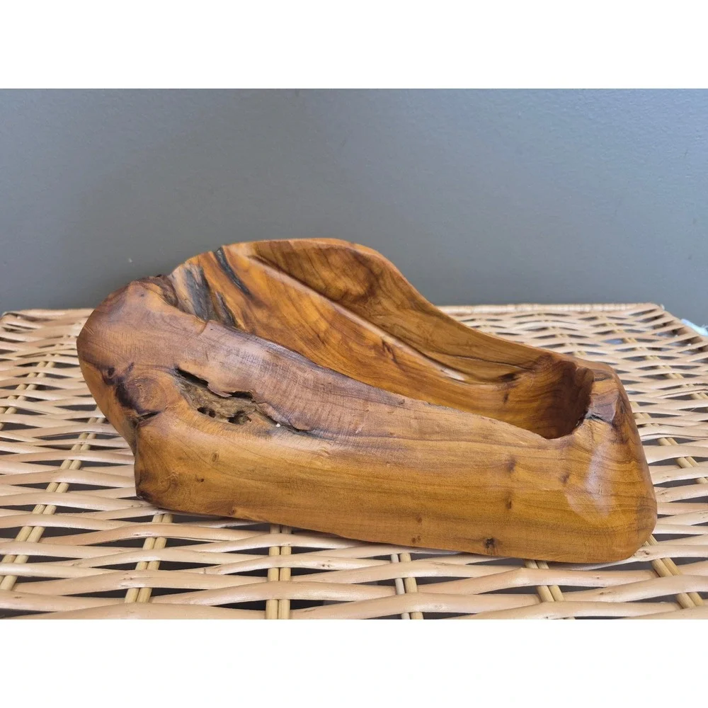 Hand Carved Live Edge Wood Bottle Holder Rustic Tabletop Wine Liquor Display
